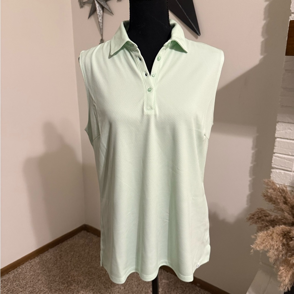 Lady Hagen Mint Green Sleeveless Polo Golf Shirt